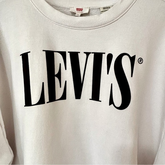 Levi's| Classic Logo White Crew Neck Sweatshirt Sz 2X - Picture 2 of 5